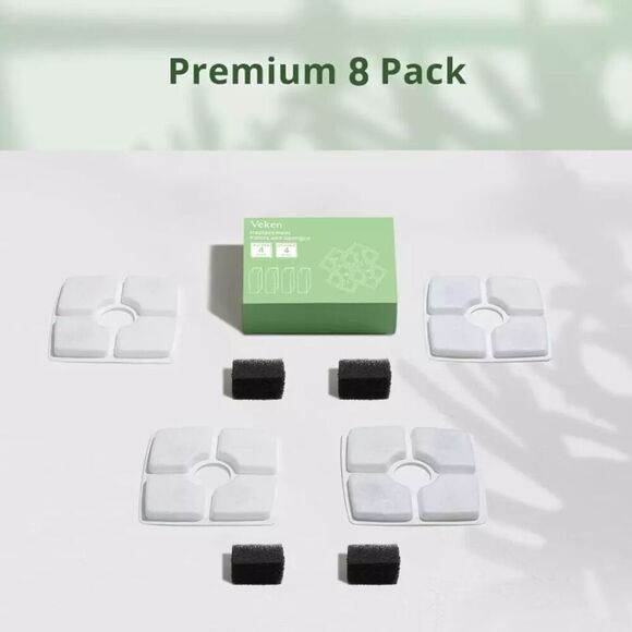 Veken 4 Pack Replacement Filters & 4 Pack Replacement Pre-filter Sponges for Pet - Picture 4 of 10